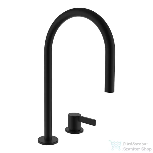 Laufen KARTELL BY LAUFEN 2 lyukas mosdó csaptelep, elfordítható kifolyóval,leeresztő nélkül,PVD matt titán fekete H3113320812201