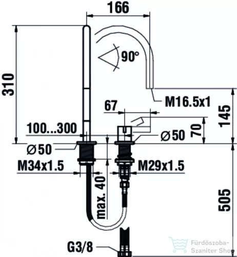 Laufen KARTELL BY LAUFEN 2 lyukas mosdó csaptelep, elfordítható kifolyóval,leeresztő nélkül,PVD matt titán fekete H3113320812201