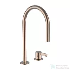 Laufen KARTELL BY LAUFEN 2 lyukas mosdó csaptelep, elfordítható kifolyóval,leeresztő nélkül,PVD rózsa arany H3113320822201