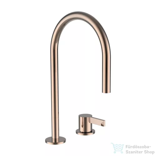 Laufen KARTELL BY LAUFEN 2 lyukas mosdó csaptelep, elfordítható kifolyóval,leeresztő nélkül,PVD rózsa arany H3113320822201