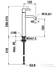 Laufen KARTELL oszlopos keverő csaptelep, leeresztő nélkül króm 3113380041201
