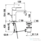 Laufen NEJA egykaros mosdó csaptelep 120 mm-es kifolyócső, ECO+, húzórudas lefolyószeleppel, króm H3115110041111