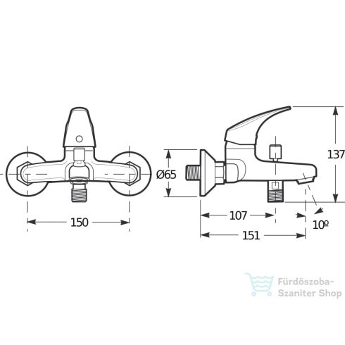 Jika TALAS kádtöltő csaptelep zuhanyszett nélkül, króm H3211N70044001