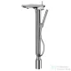 Laufen KARTELL BY LAUFEN oszlopos kád csaptelep szett, korongpolccal, szintetikus flexibilis tömlővel 1250 mm, és TwinStick kézi zuhannyal, króm 3213310041211