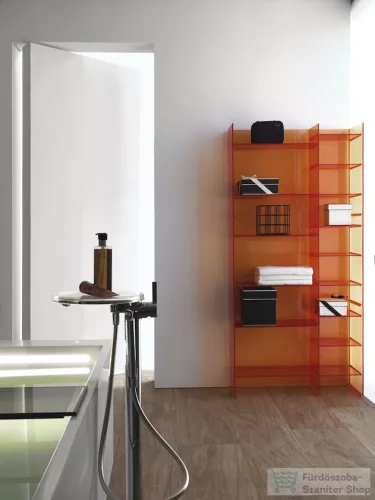 Laufen KARTELL BY LAUFEN oszlopos kád csaptelep szett, korongpolccal, szintetikus flexibilis tömlővel 1250 mm, és TwinStick kézi zuhannyal, króm 3213310041211