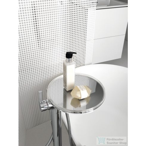 Laufen KARTELL BY LAUFEN oszlopos kád csaptelep szett, korongpolccal, szintetikus flexibilis tömlővel 1250 mm, és TwinStick kézi zuhannyal, króm 3213310041211