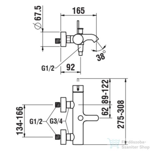 Laufen KARTELL kádtöltő csaptelep zuhanyszettel, PVD matt titán fekete H3213370811411