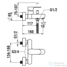 Laufen NEJA kádtöltő csaptelep zuhanyszettel, króm H3215170041311