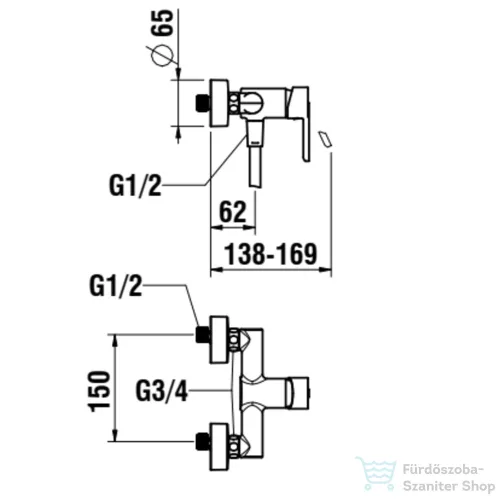 Laufen LUA zuhany csaptelep zuhanyszettel, króm H3310810041311