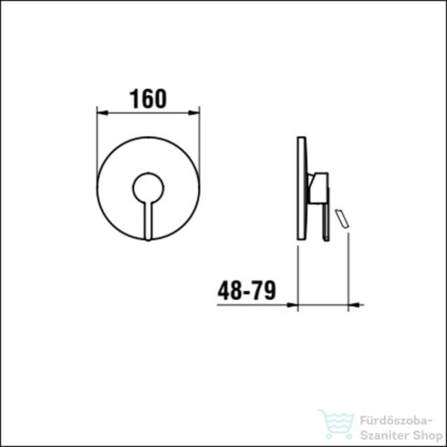 Laufen LUA falsík alatti zuhany csaptelep beépítőkészlettel, króm H3310860048001