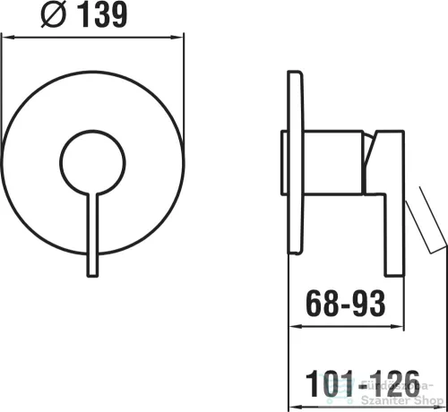 Laufen KARTELL falsík alatti kád/zuhany csaptelep, PVD matt titán fekete H3313360810001