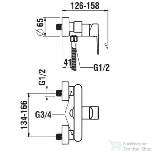 Laufen NEJA zuhany csaptelep zuhanyszettel, króm H3315170041311
