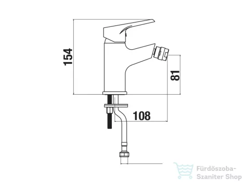 Jika CUBE bidé csaptelep automata leeresztővel, króm H3411W10041101