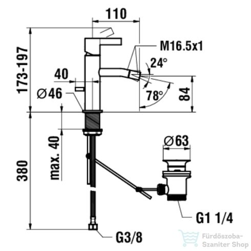 Laufen Kartell By Laufen bidé csaptelep automata leeresztővel,PVD rózsa arany H3413310821031