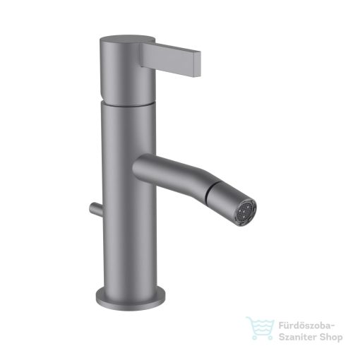 Laufen KARTELL bidé csaptelep húzórudas lefolyószelep működtető karral, lefolyószelep nélkül, PVD szálcsiszolt rozsdamentes acél H3413310901031