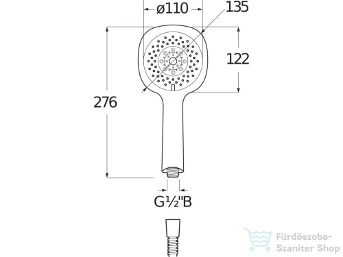 Jika CUBITO N 4 funkciós kézizuhany, króm H3611X30044711