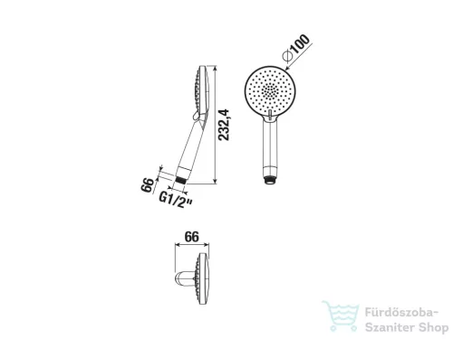 Jika MIO STYLE 3 funkciós kézizuhany, matt fekete H3612F27163511