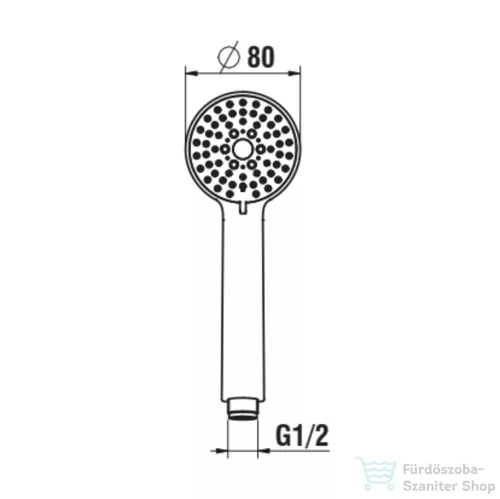 Laufen Stella 3 funkciós kézizuhany,PVD matt titán fekete H3619850813311