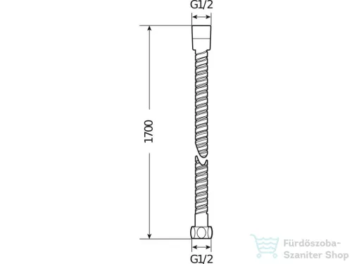 Jika RIO 170 cm-es fém gégecső, H3621R00042701