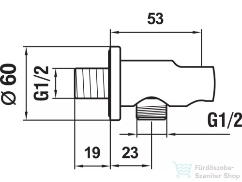 Jika CUBITO N gégecső csatlakozós zuhanytartó, króm H3631X00041521