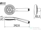 Jika RIO zuhanyszett 60 cm-es zuhanyrúddal, fém gégecsővel, króm H3651R00043731