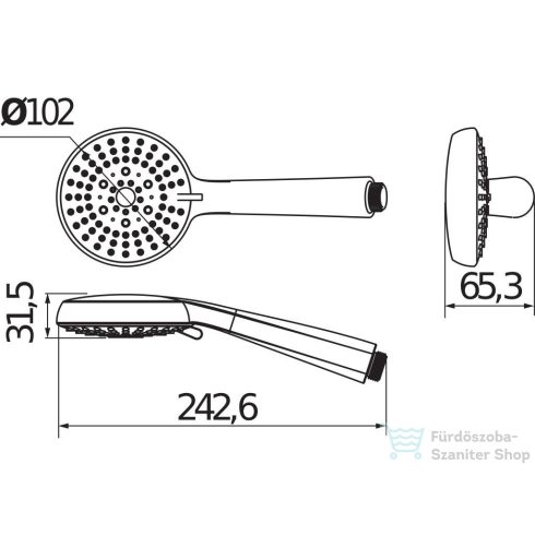 Jika RIO zuhanyszett 60 cm-es zuhanyrúddal, fém gégecsővel, króm H3651R00043731