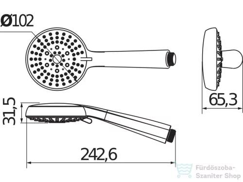 Jika RIO zuhanyszett 60 cm-es zuhanyrúddal, fém gégecsővel, króm H3651R00043731