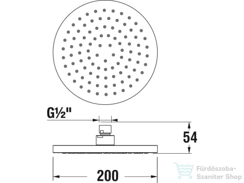 Jika MIO 20 cm-es fejzuhany, fényes króm H3677100040421
