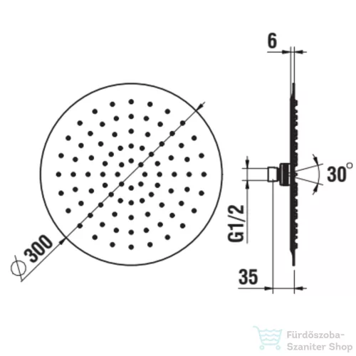 Laufen 30 cm-es fejzuhany,PVD matt titán fekete H3679810812321
