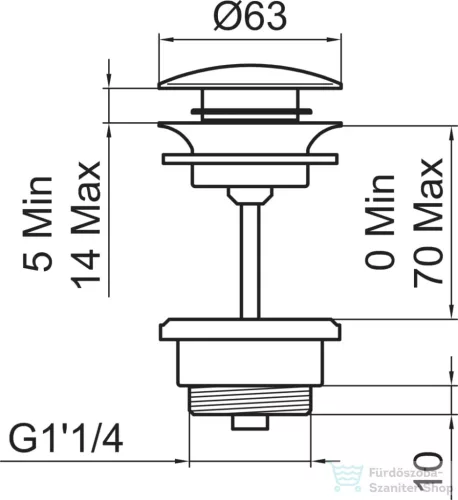 Laufen cllick-clack leeresztő, króm H3709890041041