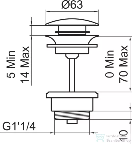 Laufen cllick-clack leeresztő,PVD rózsa arany H3709890821041