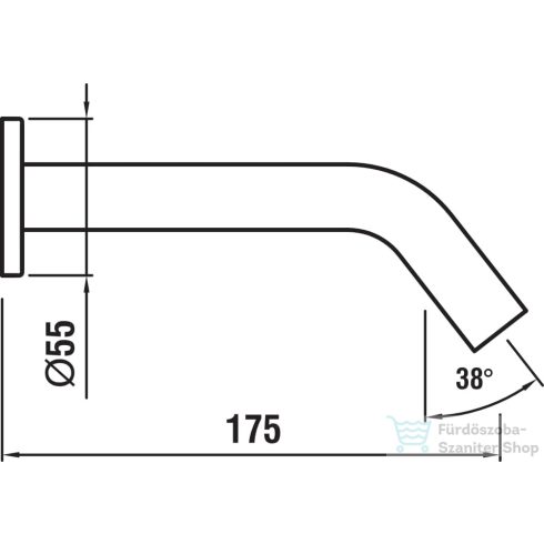 Laufen Kartell By Laufen 175 mm-es  fali kifolyó,PVD fényes arany H3713300010601