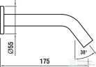 Laufen Kartell By Laufen 175 mm-es  fali kifolyó,PVD matt titán fekete H3713300810601