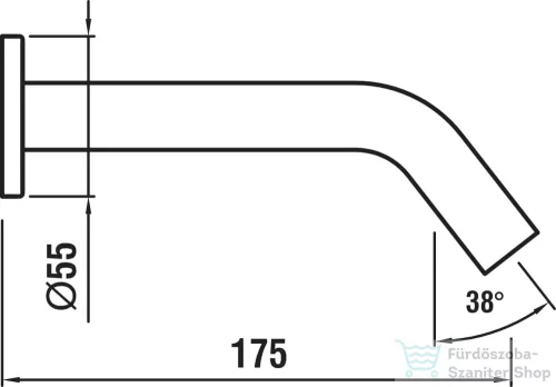 Laufen Kartell By Laufen 175 mm-es  fali kifolyó,Szálhúzott rozsdamentes acél H3713300900601