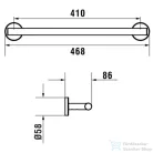 Laufen NIARA 46,8 cm-es törölközőtartó, fényes rózsaarany H3810611620001