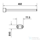 Laufen NIARA 40,2 cm-es mozgatható dupla törölközőtartó, fényes rózsaarany H3810611620011
