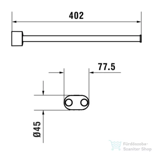 Laufen NIARA 40,2 cm-es mozgatható dupla törölközőtartó, csiszolt rózsaarany H3810611680011