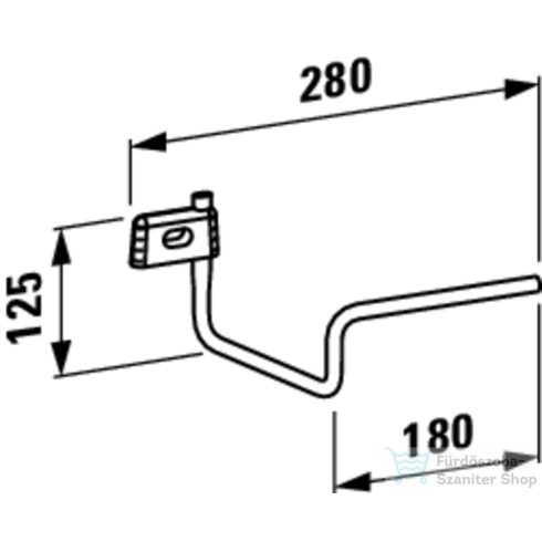 Laufen Val Törölköző tartó 22 × 13,3 × 7,5 cm, illeszthető a H815283 mosdóhoz H3812810040001 ( 381281 )