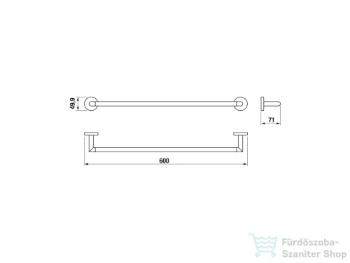 Jika MIO STYLE 60 cm-es törölközőtartó, matt fekete H3812F27160001