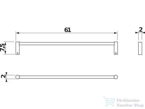 Jika BASIC 61 cm-es törölközőtartó, króm H3813A20040001