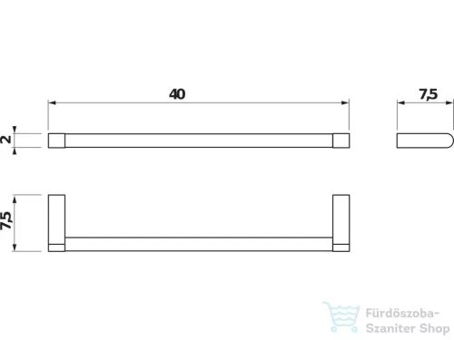 Jika PURE 40 cm-es törölközőtartó, króm H3813B10040001