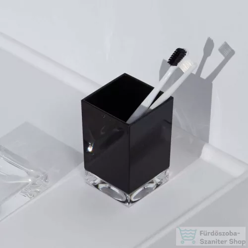 Laufen Kartell By Laufen Boxy fogmosó pohár,Áttetsző fekete H3823300910001