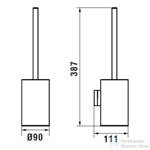 Laufen NIARA fali WC-kefe tartó, króm H3840610040001