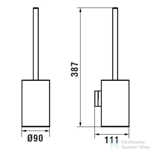 Laufen NIARA fali WC-kefe tartó, króm H3840610040001
