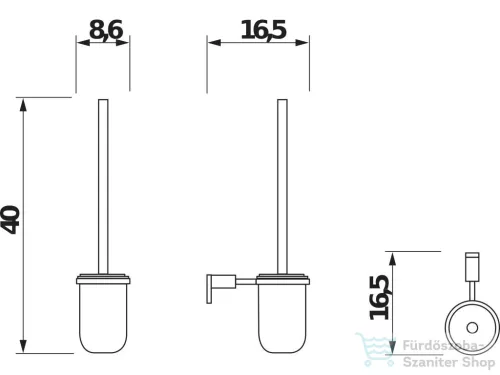 Jika BASIC fali WC-kefe tartó, króm/matt üveg H3843A10040001