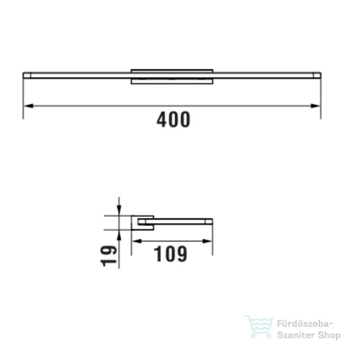 Laufen NIARA 40 cm-es fali üvegpolc, Titanium matt fekete H3850621630001