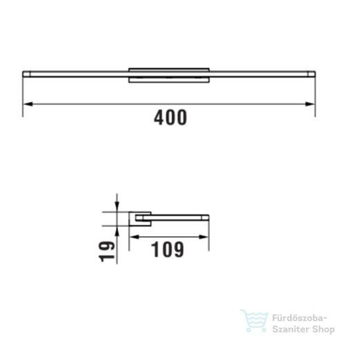 Laufen NIARA 40 cm-es fali üvegpolc, halvány matt arany H3850621650001