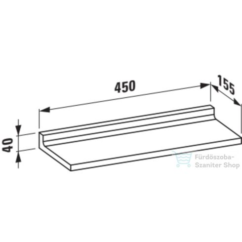 Laufen Kartell By Laufen 45 cm-es polc,Áttetsző fehér H3853300900001