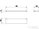 Jika BASIC 40 cm-es fali matt üvegpolc, króm H3853A10040001