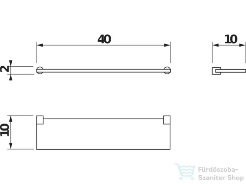 Jika BASIC 40 cm-es fali matt üvegpolc, króm H3853A10040001